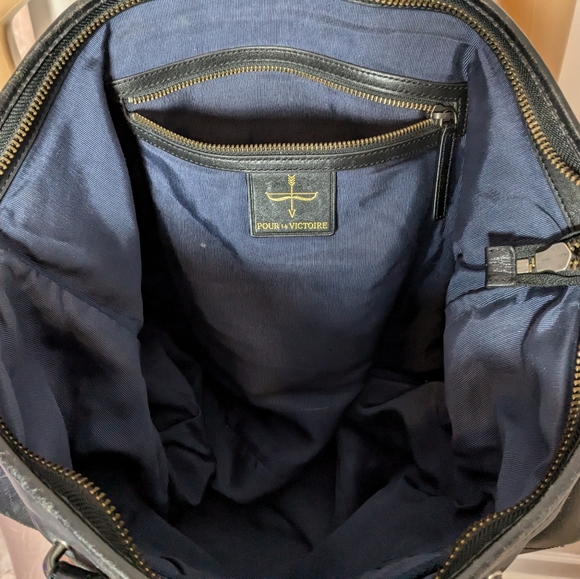 Black Leather Tote by Por La Victoire - Picture 9 of 16